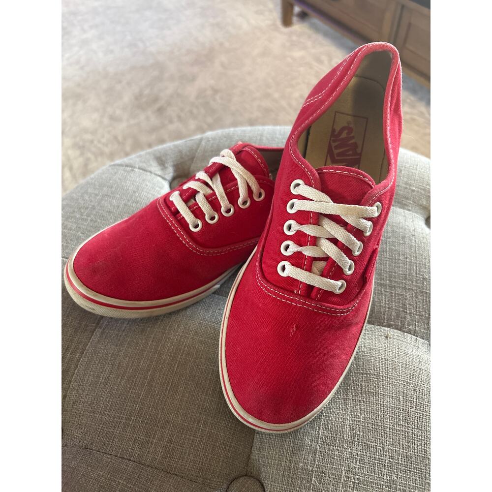 Vans canvas red lace up skater sneaker, Women’s 8.5